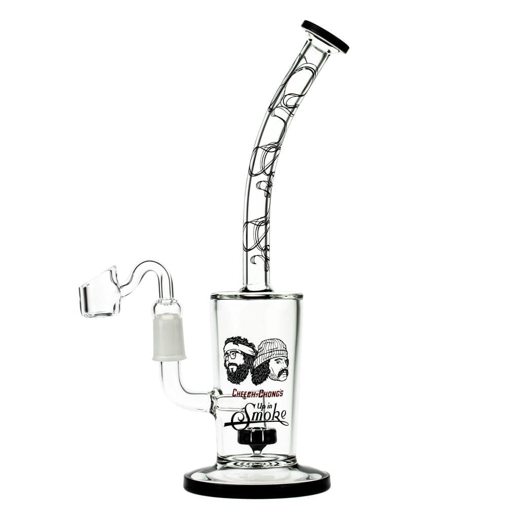 Front view of the Maui Wowie 10" Dab Rig, showcasing its sleek glass construction and simple, rounded base.