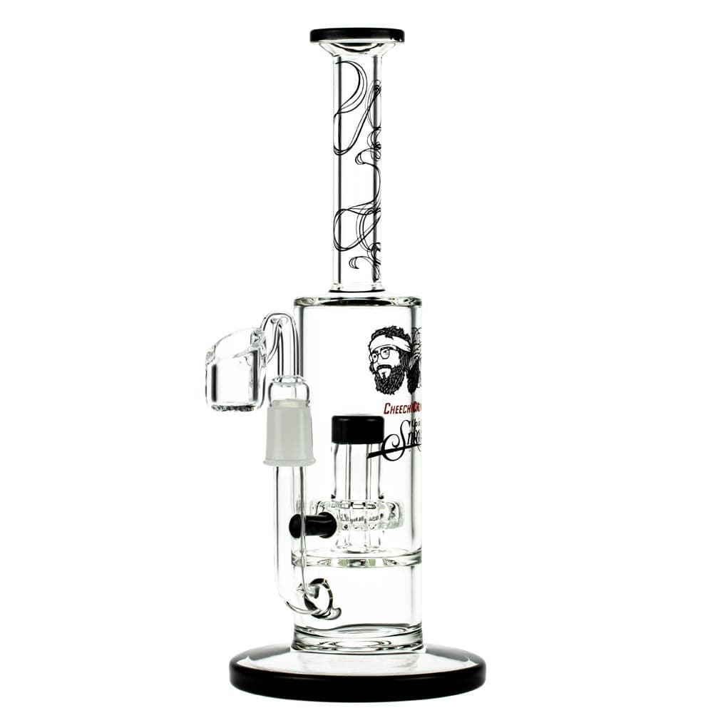 Front view of the Great Dane 10" Dab Rig, a clear glass piece with a rounded base and angled neck.