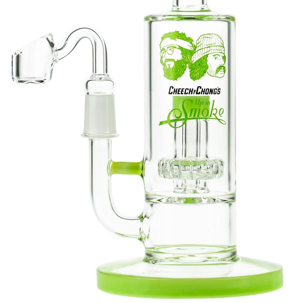 A studio shot of the Great Dane 10" Dab Rig, showcasing its clear glass construction and simple cylindrical form against a plain white background.
