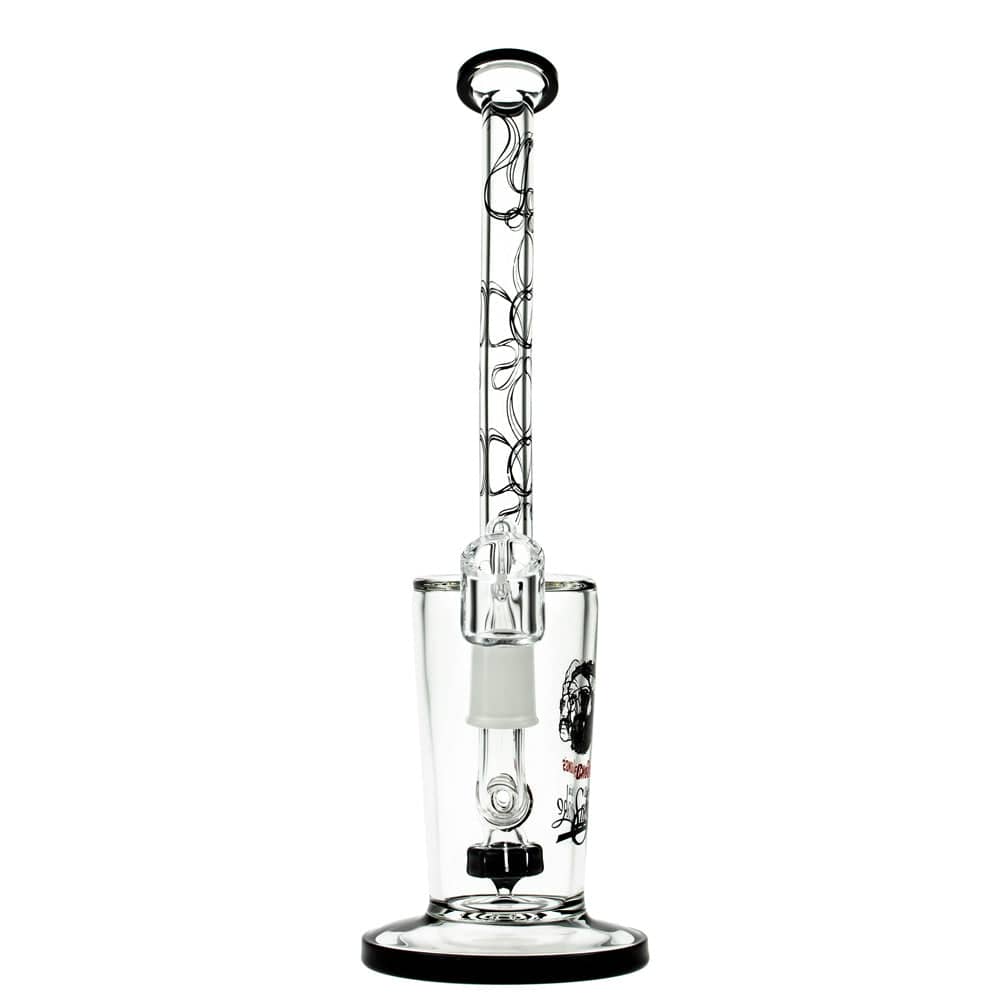 Front view of the 10-inch Maui Wowie dab rig, featuring a clear glass construction with a simple, cylindrical body.