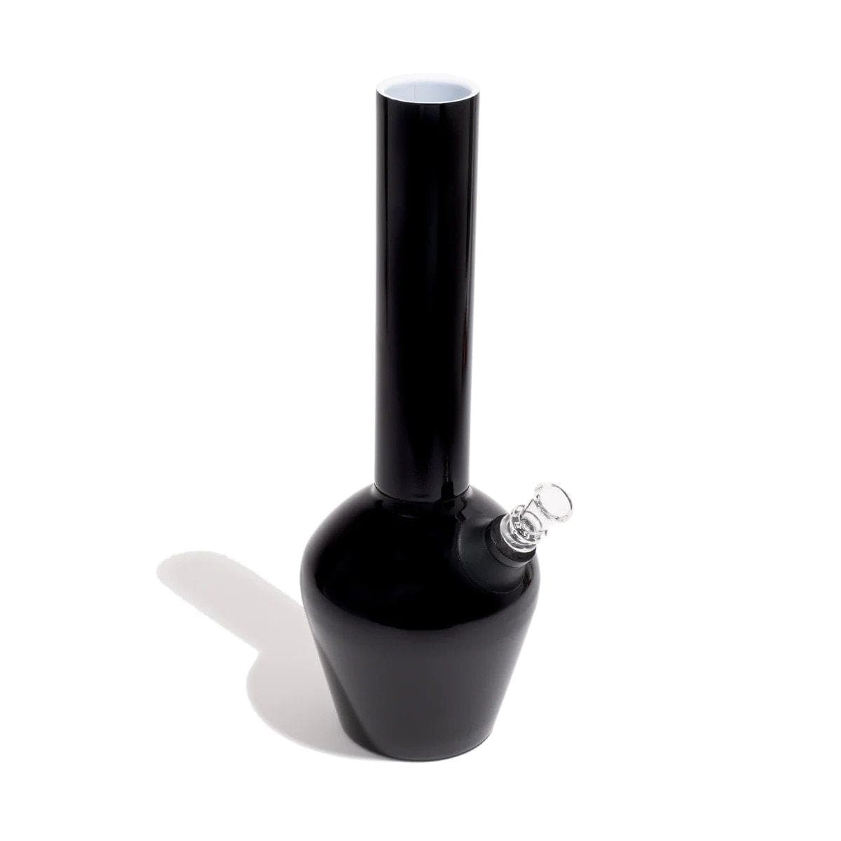 A side view of the Chill Steel Pipes Mix & Match Series Water Pipe, casting a shadow on a white surface.