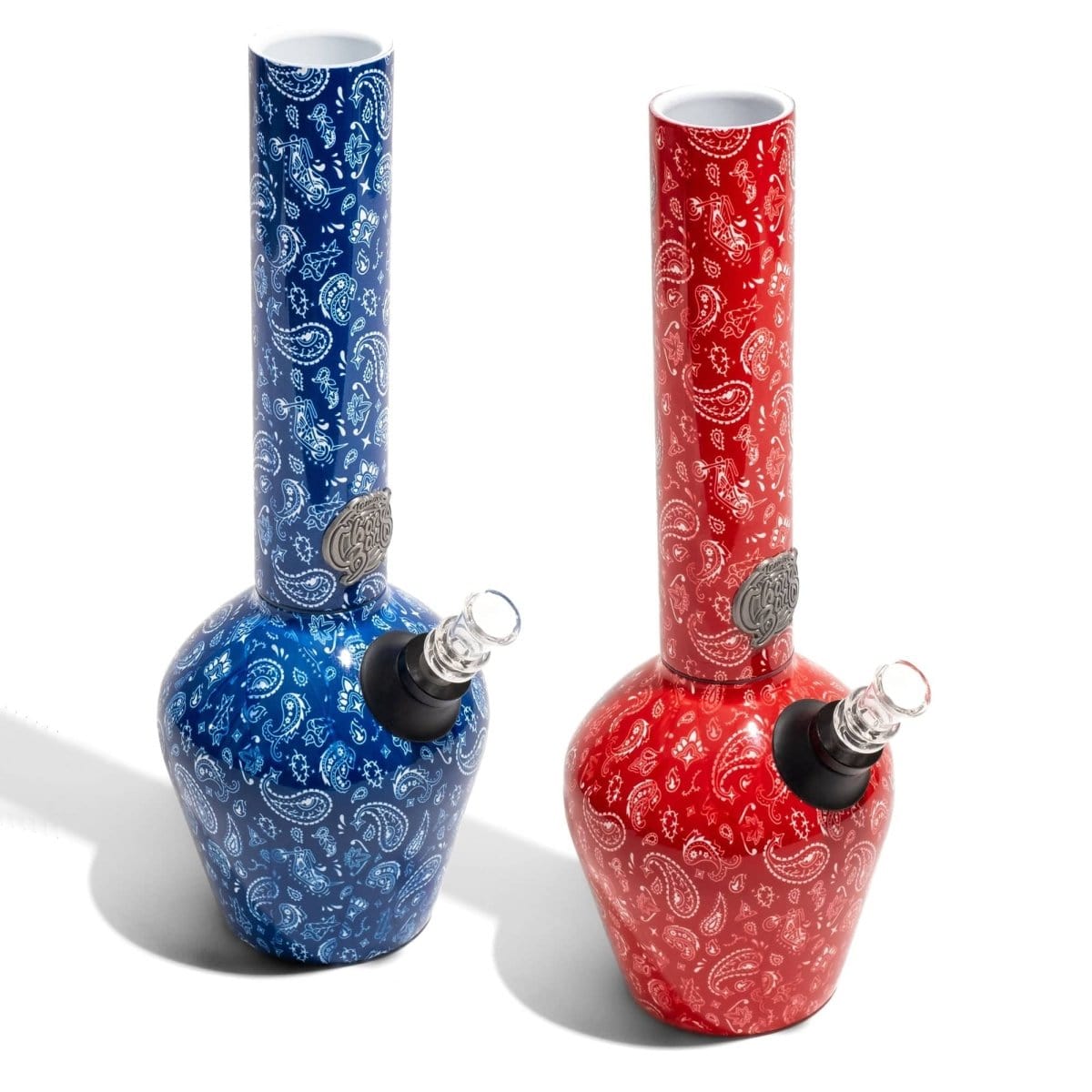 Front view of the Limited Edition Tommy Chong Chill Bong, featuring a colorful pattern against a plain white backdrop.