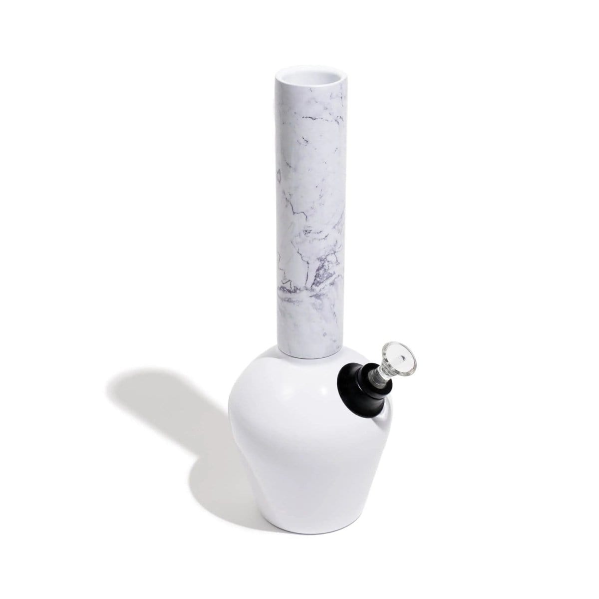 A low-angle studio shot of the Chill Steel Pipes Mix & Match Series Base, showcasing its smooth, minimalist form and cast shadow.