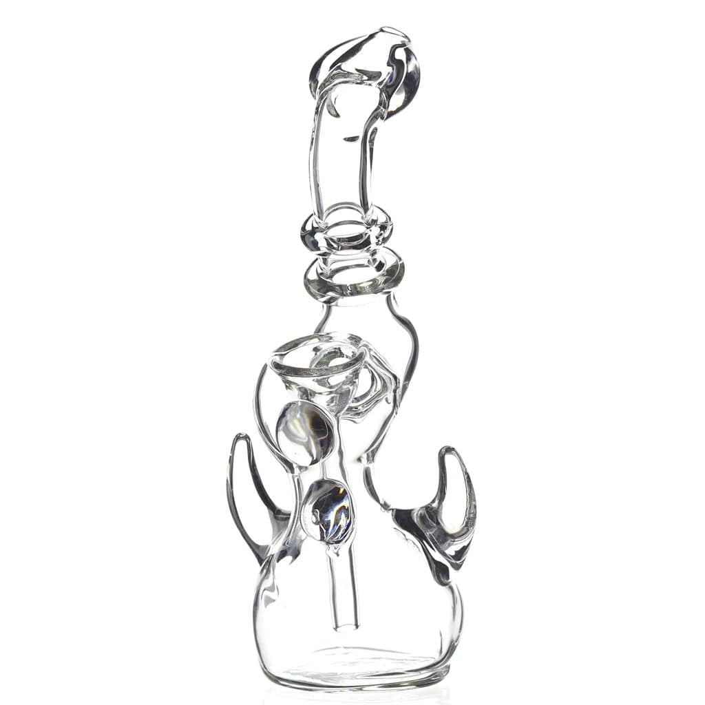 Himalayan Glass Glass Clear Horned Bubbler