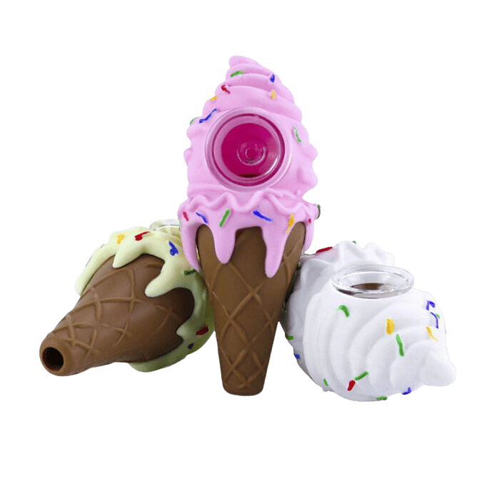 Cloud 8 Smoke Accessory 4.5'' Silicone Ice Cream Cone Hand Pipe