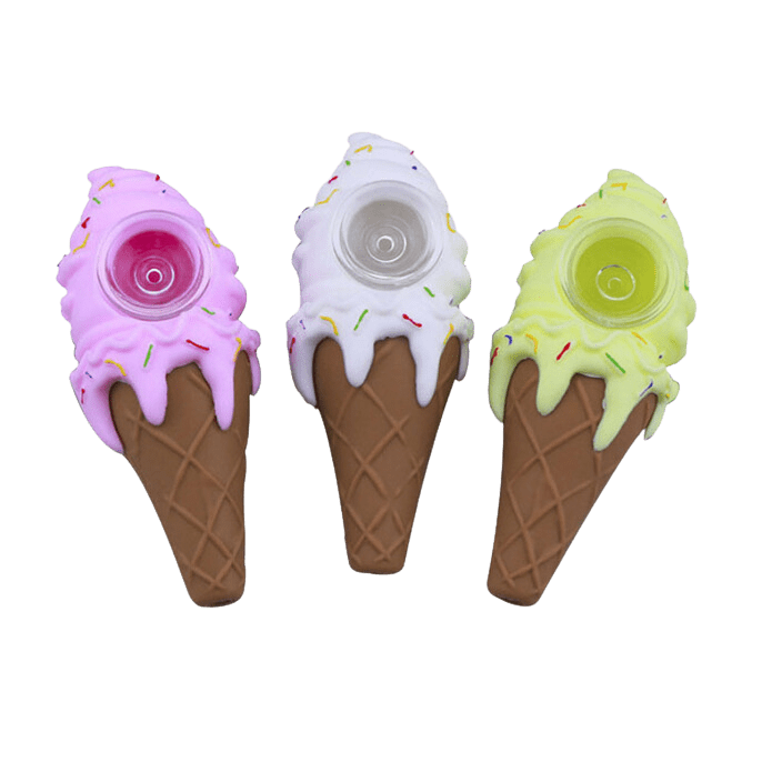 Cloud 8 Smoke Accessory 4.5'' Silicone Ice Cream Cone Hand Pipe