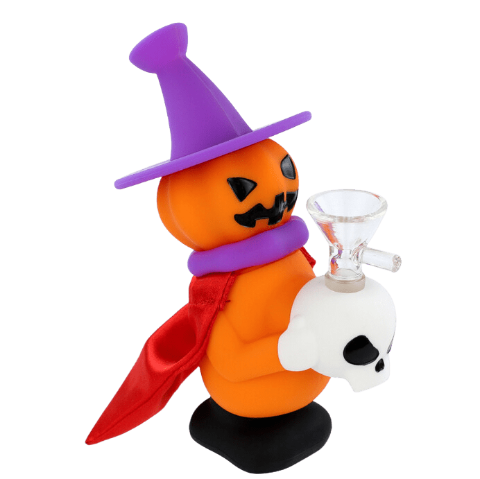 Cloud 8 Smoke Accessory bong 7'' Silicone Halloween Jack O'Lantern Witch Water Pipe Mini Bong