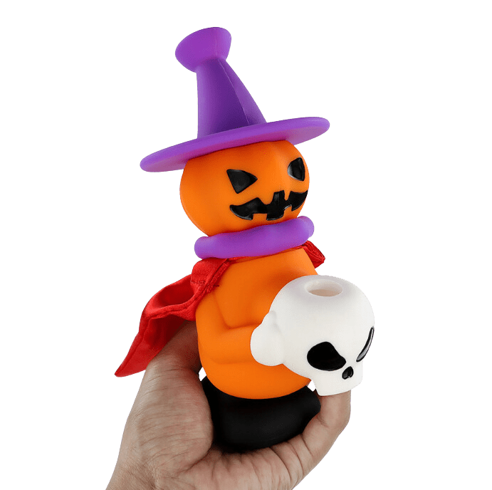 Cloud 8 Smoke Accessory bong 7'' Silicone Halloween Jack O'Lantern Witch Water Pipe Mini Bong