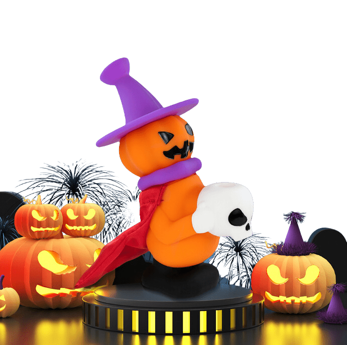 Cloud 8 Smoke Accessory bong 7'' Silicone Halloween Jack O'Lantern Witch Water Pipe Mini Bong