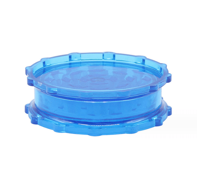 A close-up, angled view of the 3" Large Plastic Grip Edge Grinder, showcasing its blue, multi-tiered construction.