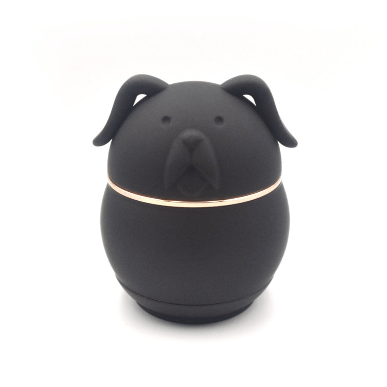 Front view of the Cute Animal Aluminum Grinder, a compact, dark-colored, animal-shaped object presented against a plain white background.