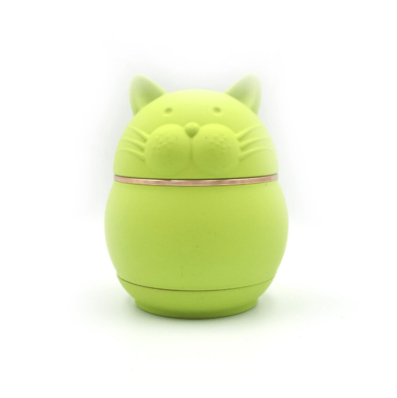 A centered, front view of the Cute Animal Aluminum Grinder, showcasing its smooth, rounded form against a plain white background.