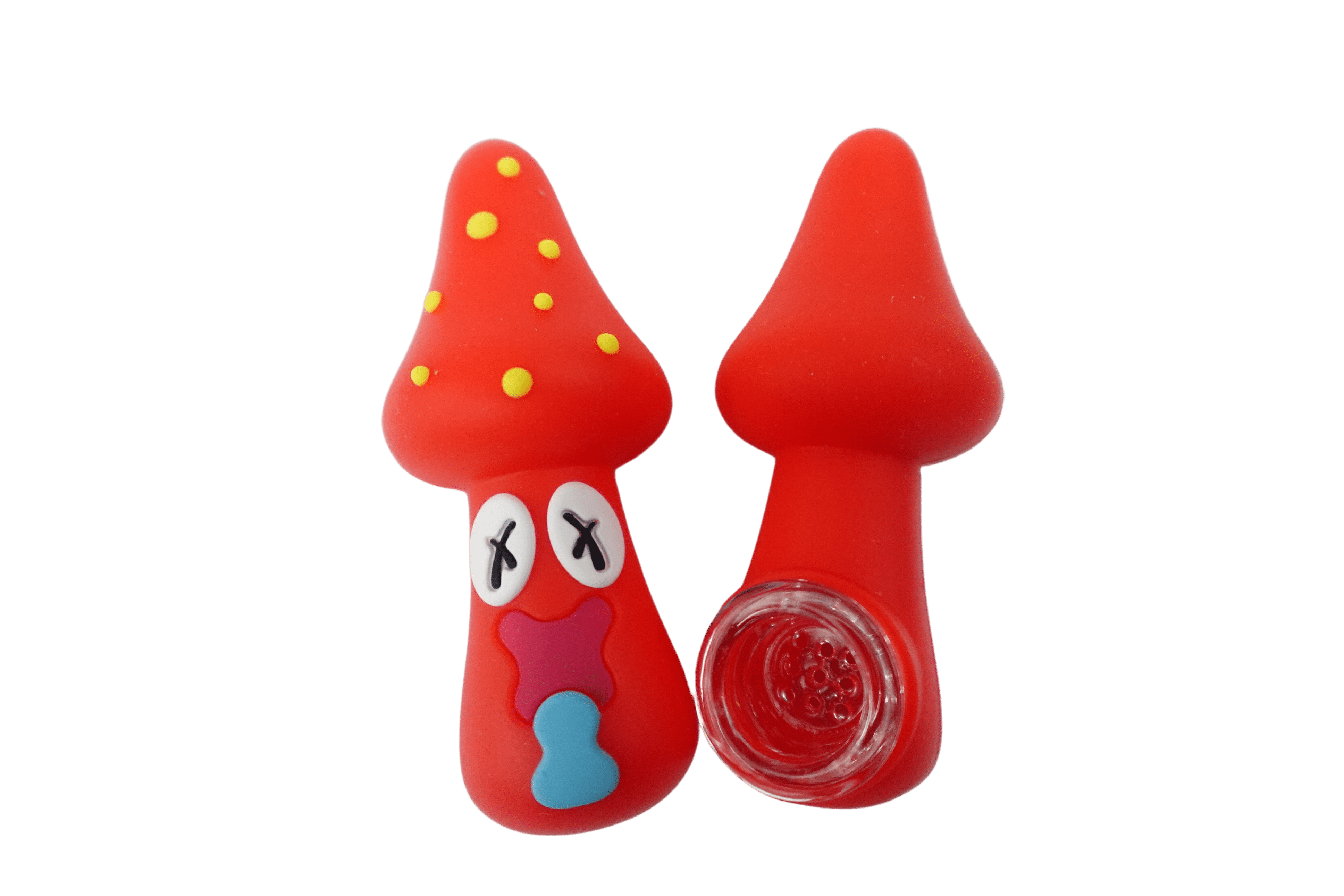 Cloud 8 Smoke Accessory Hand Pipe Red 3'' Silicone Intoxicated Mushroom Small Hand Pipe
