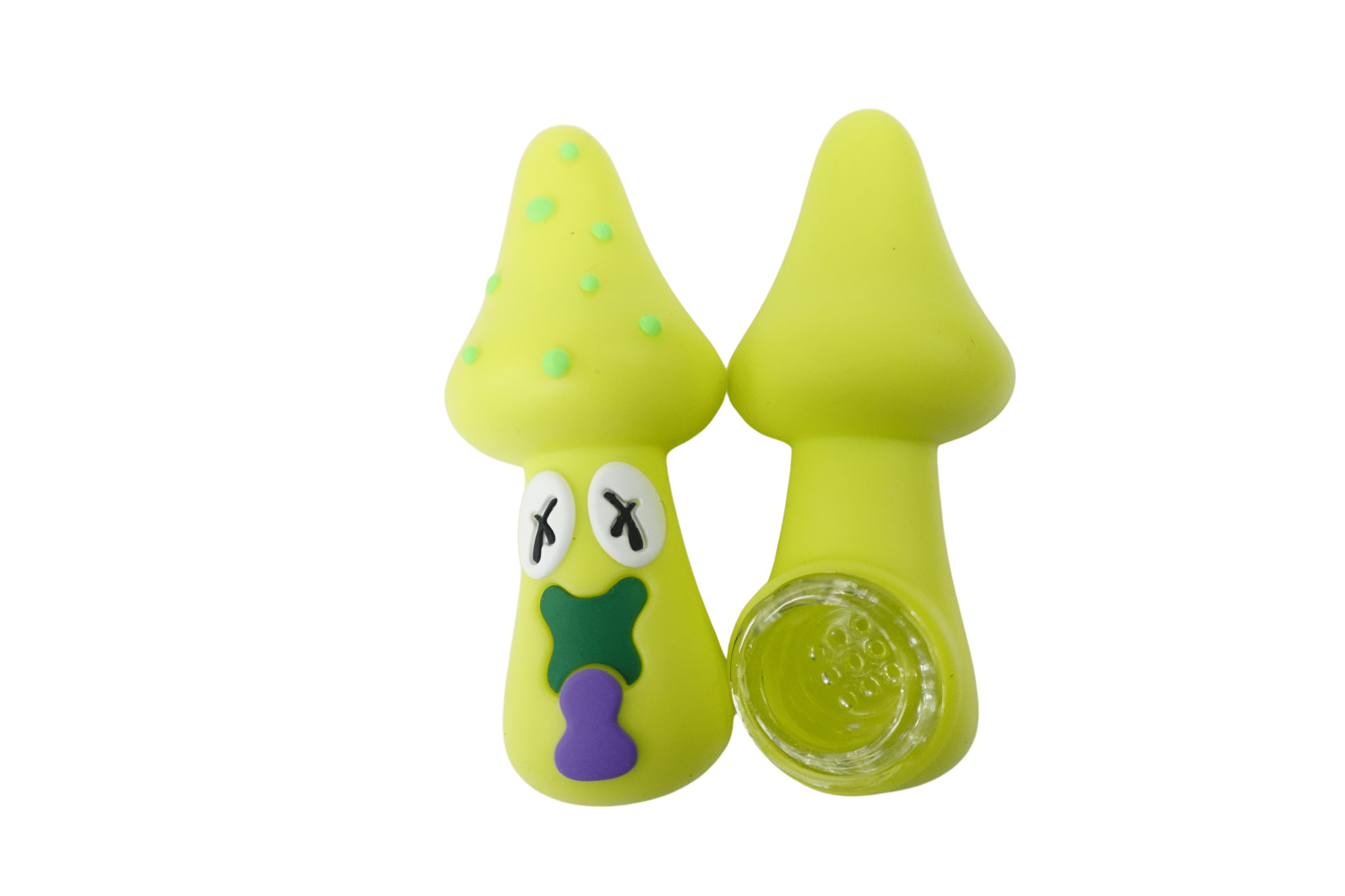 Cloud 8 Smoke Accessory Hand Pipe Yellow 3'' Silicone Intoxicated Mushroom Small Hand Pipe
