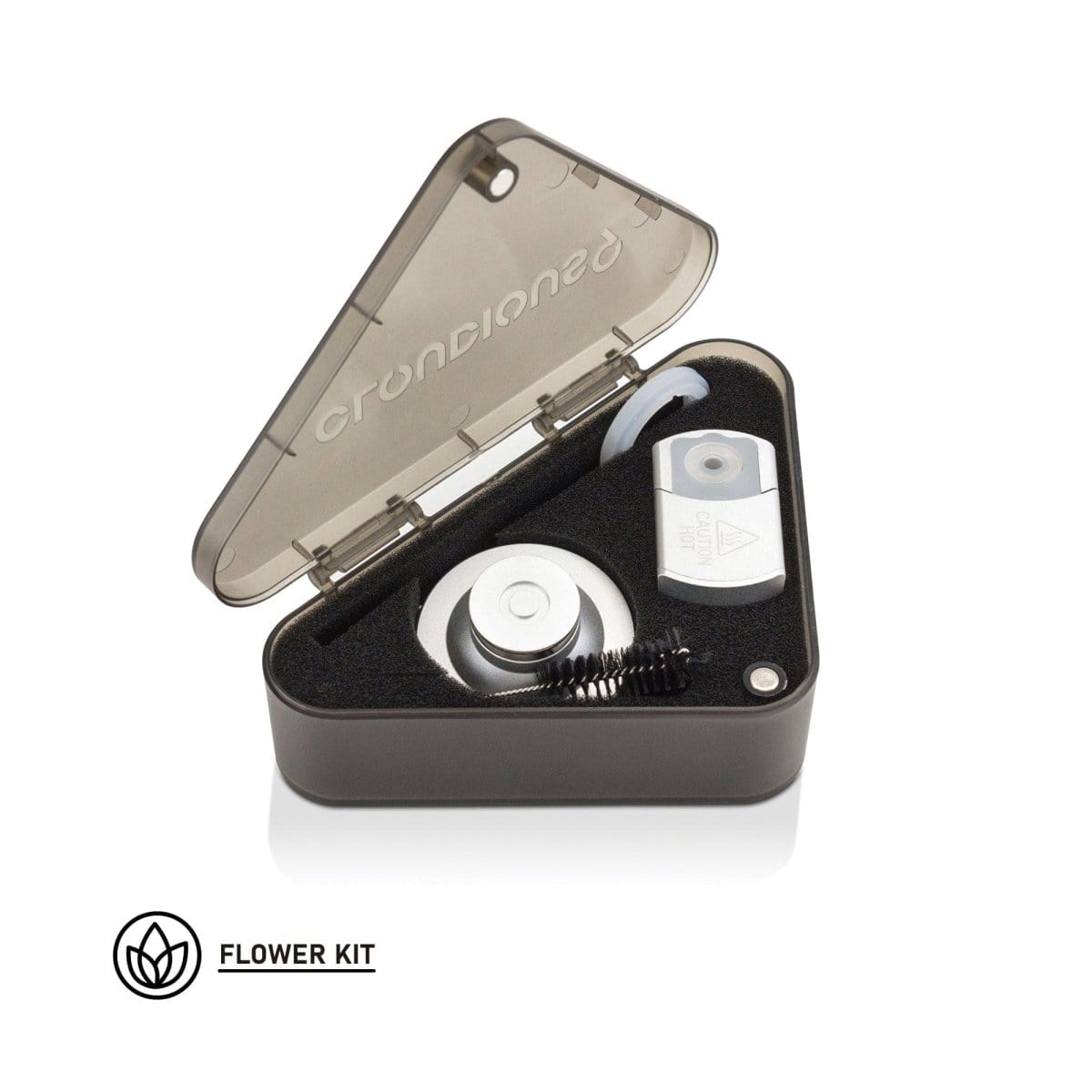 The Cloudious9 Hydrology9 NX Flower & Concentrate Vaporizer is showcased open inside its black carrying case.
