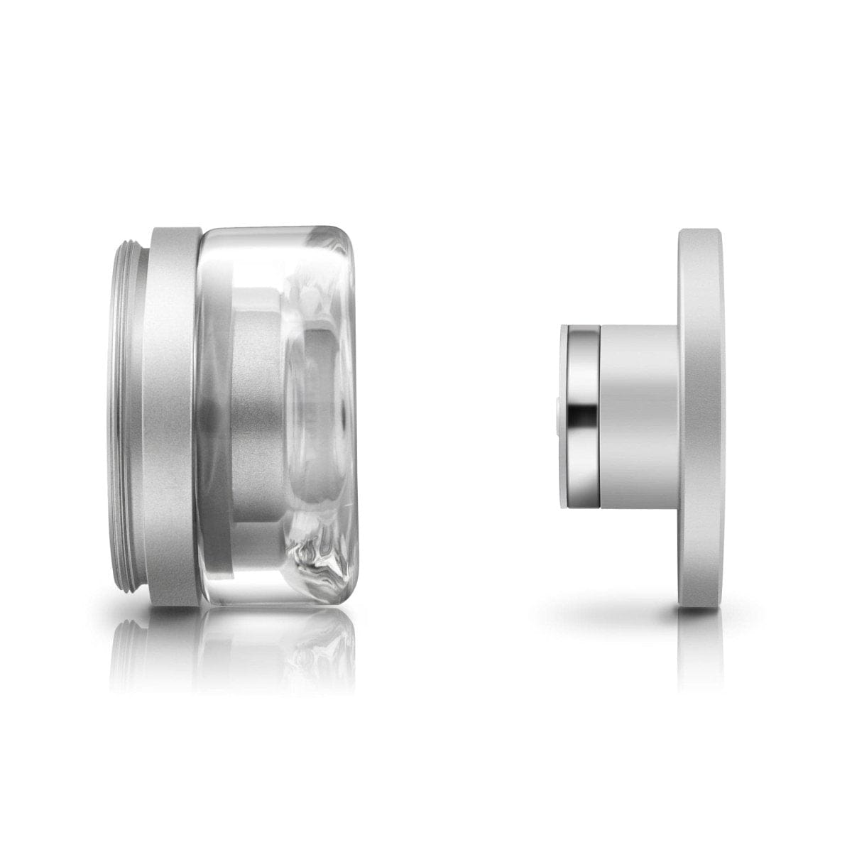 Side view of the Cloudious9 Hydrology9 Vaporizer, rendered with a sleek, minimalist design and reflective surface.