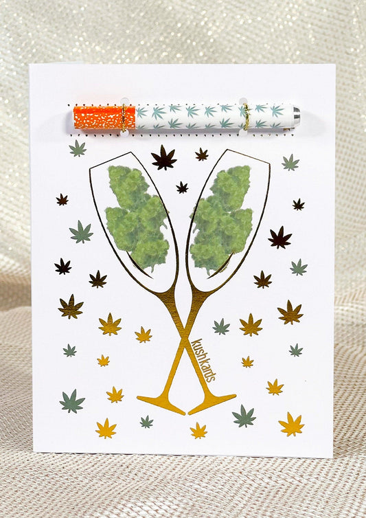 KushKards Greeting Card 🥂 Congrats Champagne Buds Card