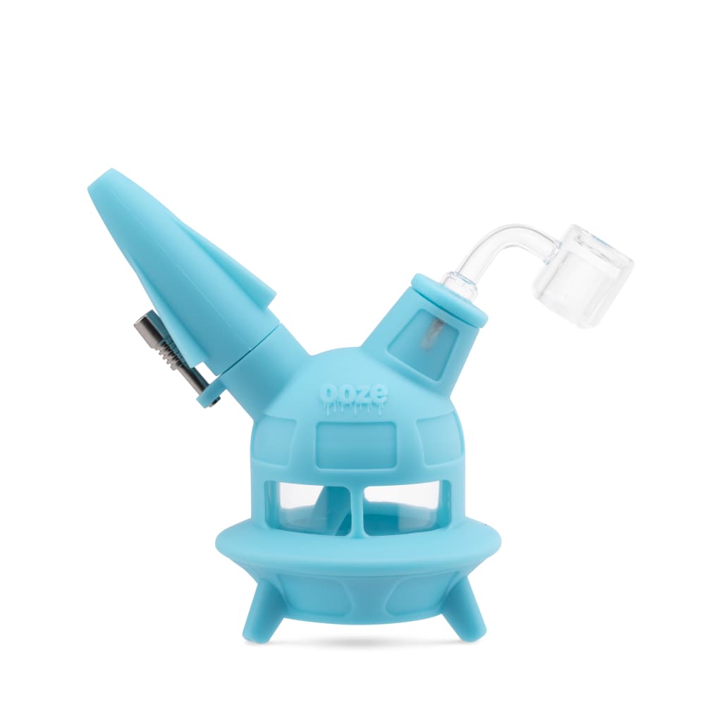 Ooze Silicone and Glass Aqua Teal Ooze UFO Silicone Water Pipe