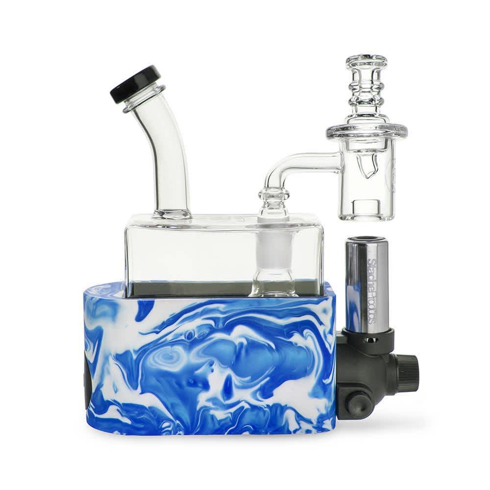 Stache Coils and Parts Blue Stache Rio Rig in One Dab Rig - Swirl