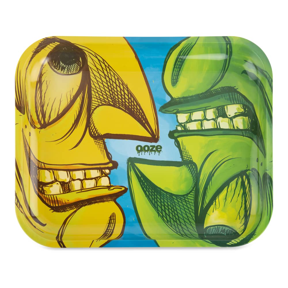 Ooze Rolling Mats and Trays Face Off Rolling Tray - Metal - Large
