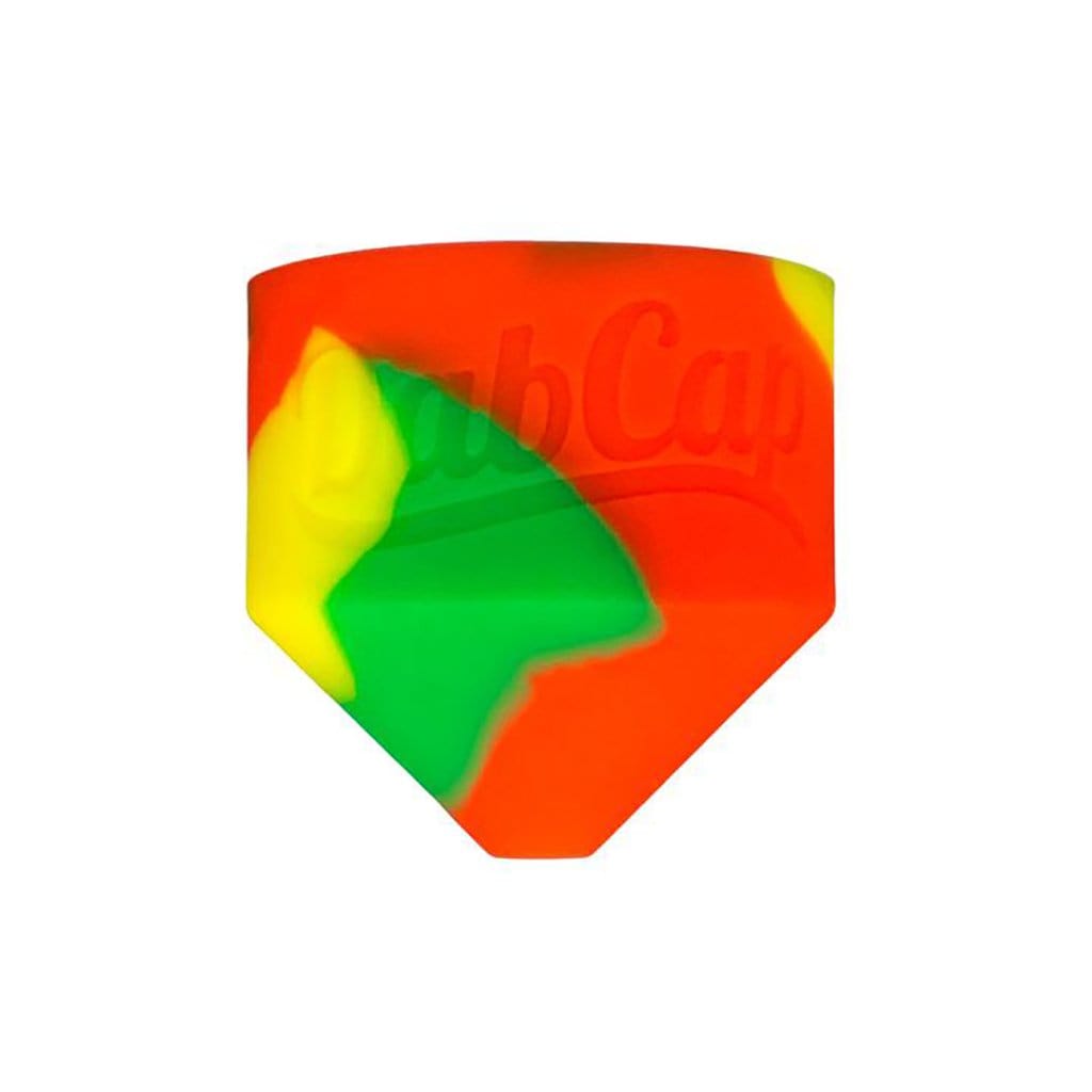 A close-up, angled view of the Dab Caps, displaying a textured surface and reflective sheen.