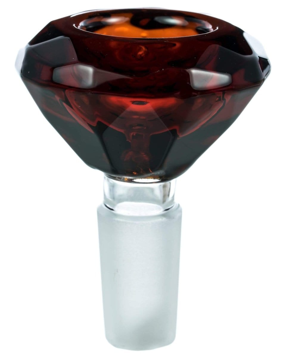 A close-up, angled view of the Diamond Bowl, showcasing its textured glass and simple form.