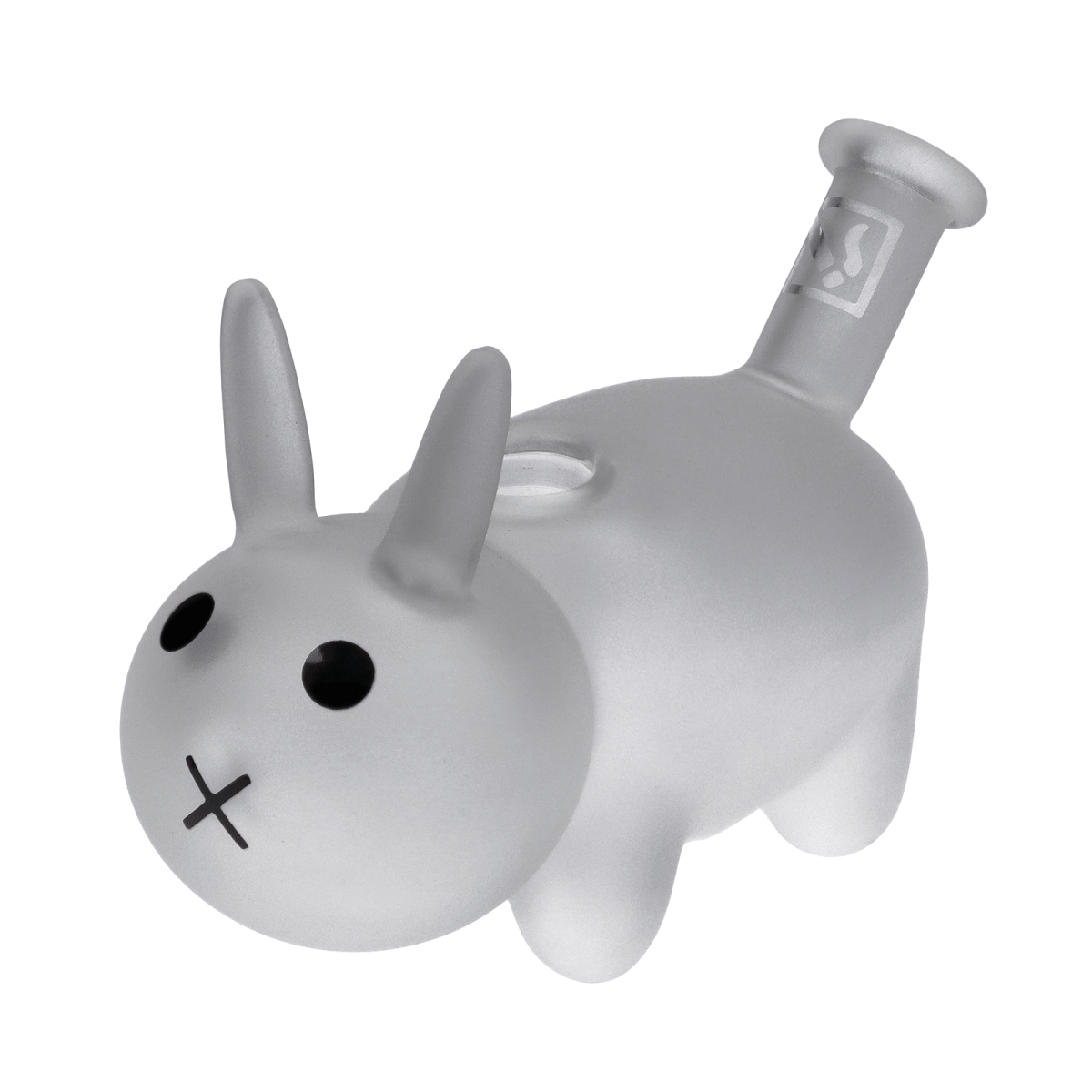 Front view of the DHC Originals Bunny Bong, a white ceramic sculpture resembling a rabbit.