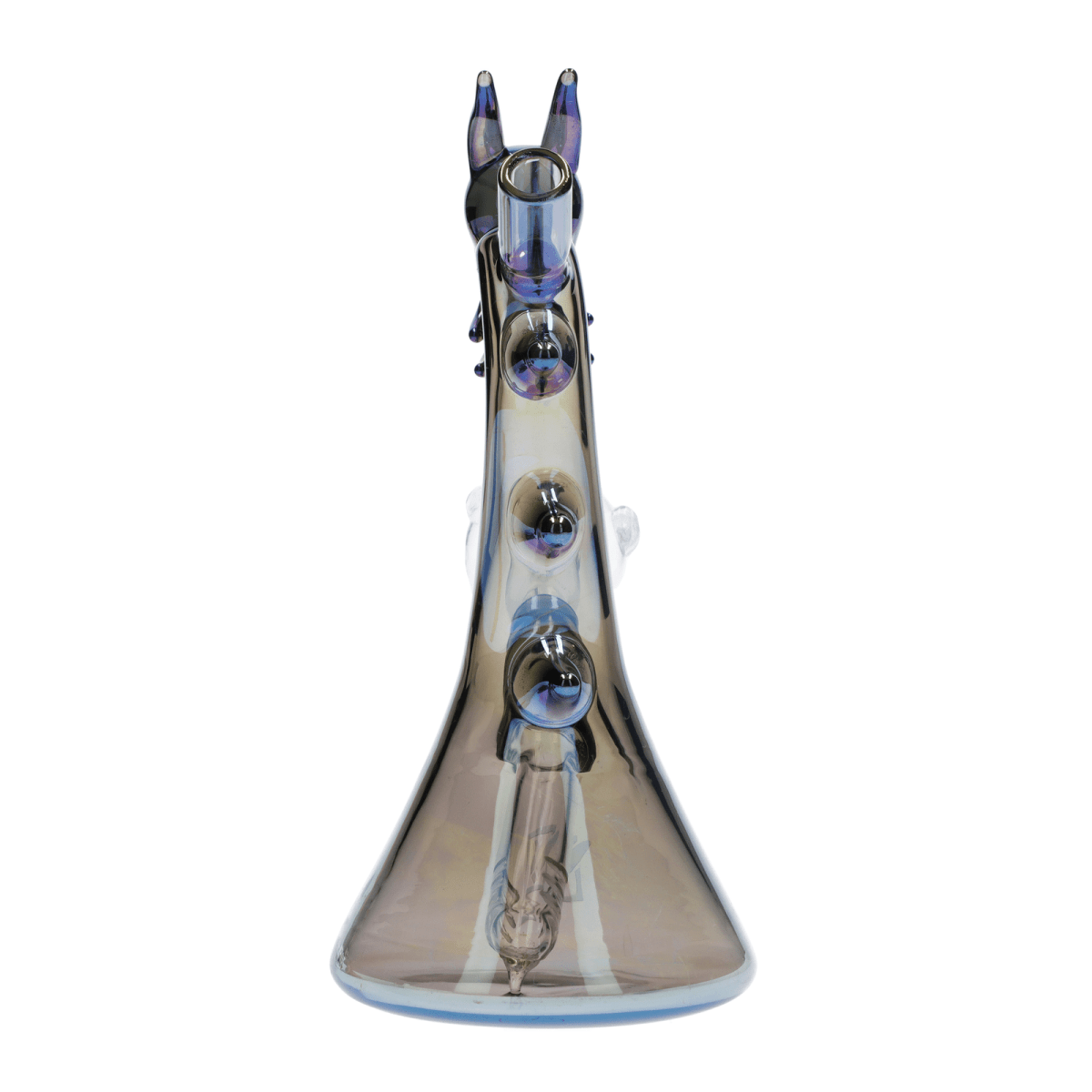 A front view of the DHC Originals Dragon Bong, showing the curved glass form and detailed joint design against a plain white background.