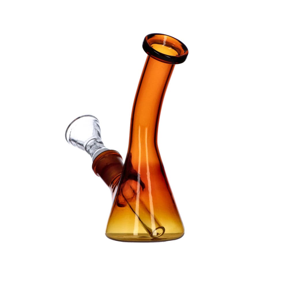 Front view of the Everyday Essentials 5" Bent Neck Beaker Water Pipe, showing a warmly-toned glass piece against a neutral background.