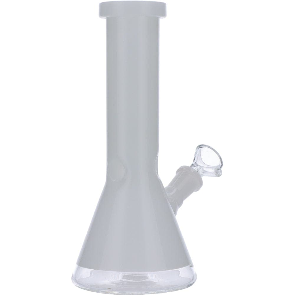 Front view of the Frosted Ring Mini Beaker, showcasing its compact size and frosted glass construction.