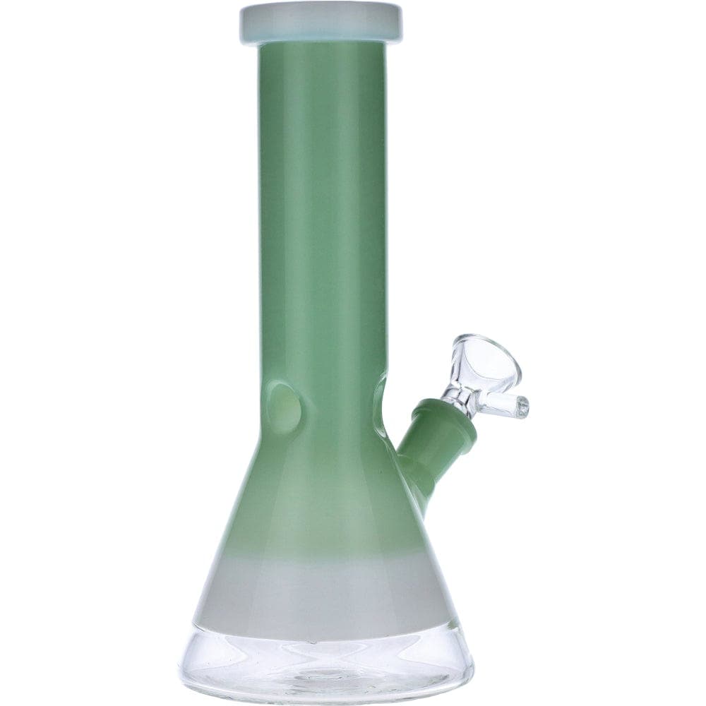 Front view of the Frosted Ring Mini Beaker, a small glass piece with a frosted finish and a classic beaker shape.