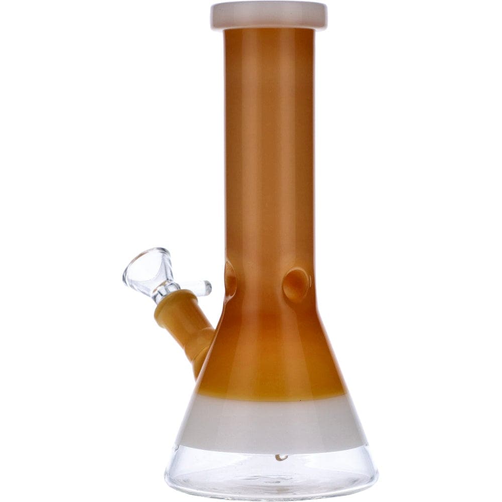Front view of the Frosted Ring Mini Beaker, a clear glass piece with a frosted ring near the top.