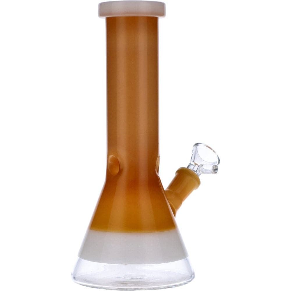 Front view of the Frosted Ring Mini Beaker, a clear glass beaker with a frosted ring near the top.