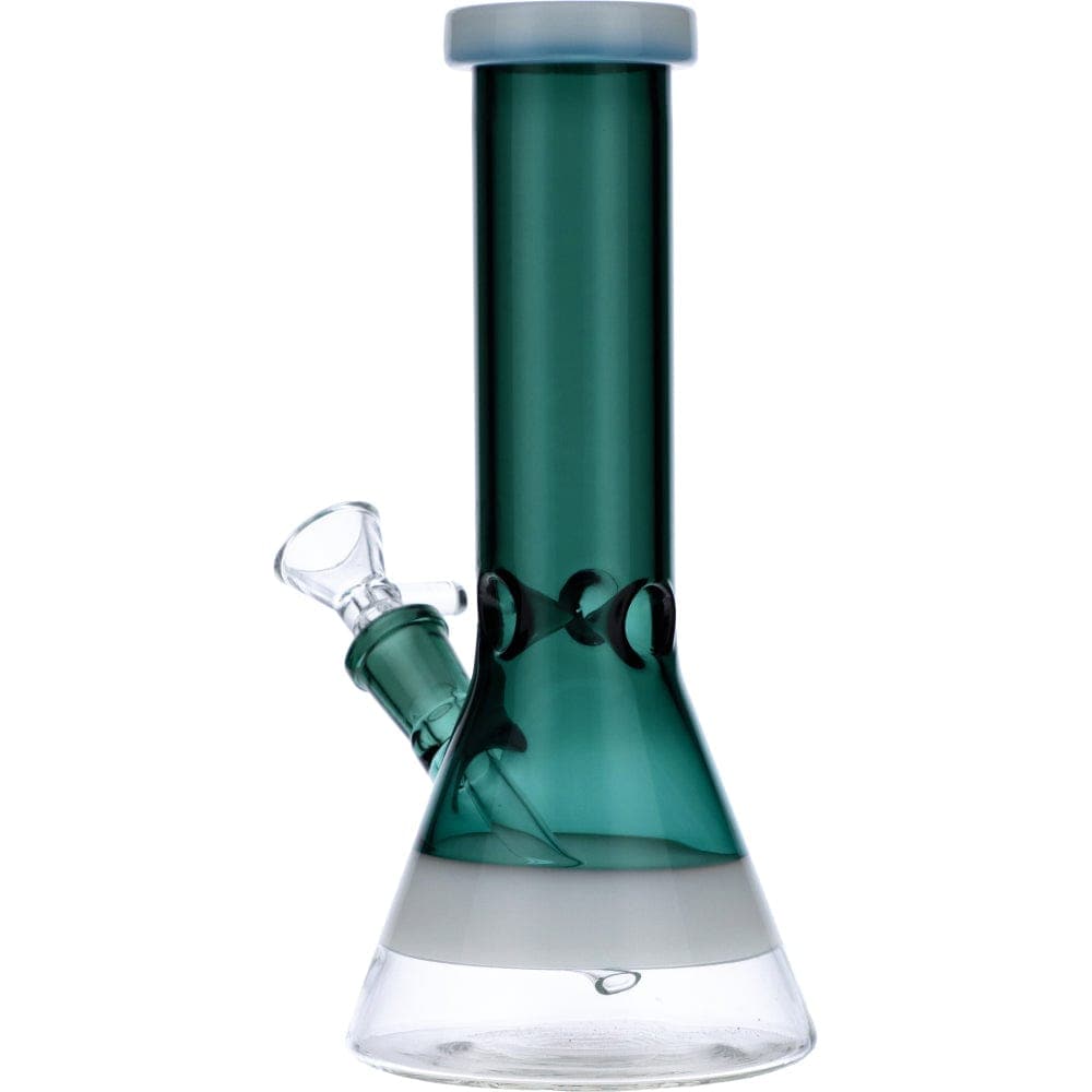 Front view of the Frosted Ring Mini Beaker, a small glass piece with a frosted ring accent and simple beaker shape.