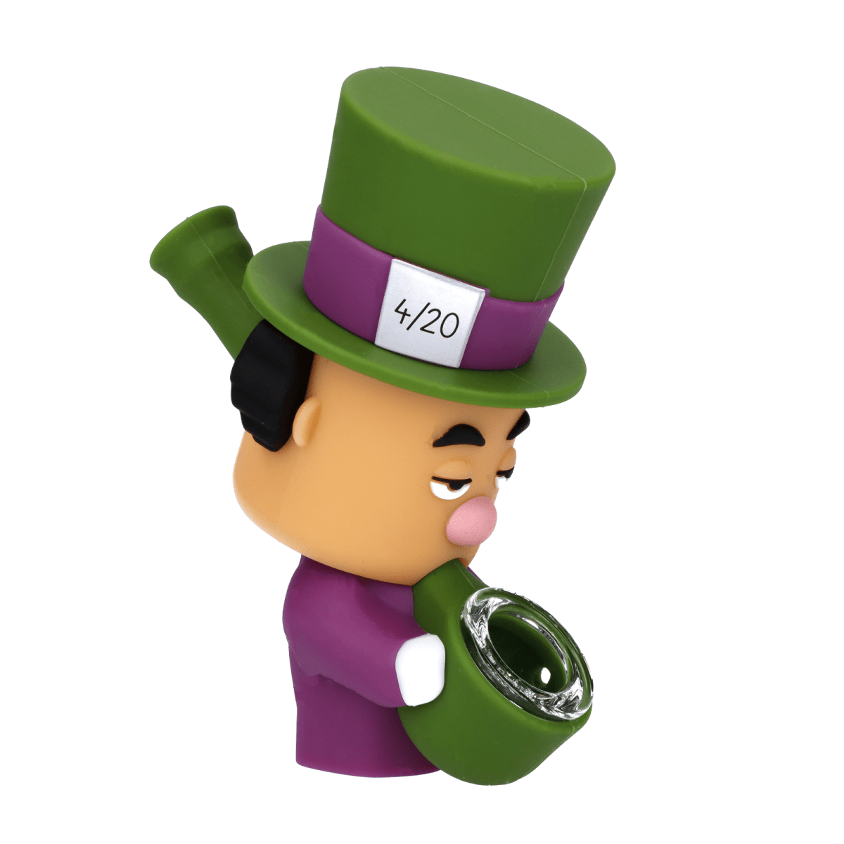 Front view of the Limited Edition 420 Bunny Deluxe Box, a cartoon bunny with a green hat and purple vest.