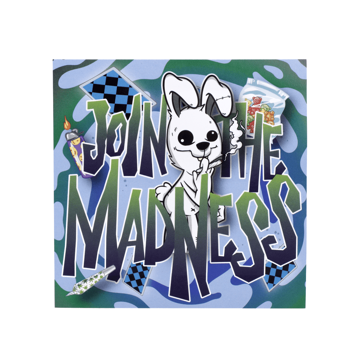 Front view of the Limited Edition 420 Bunny Deluxe Box, showcasing a cartoon bunny against a vibrant, colorful backdrop.