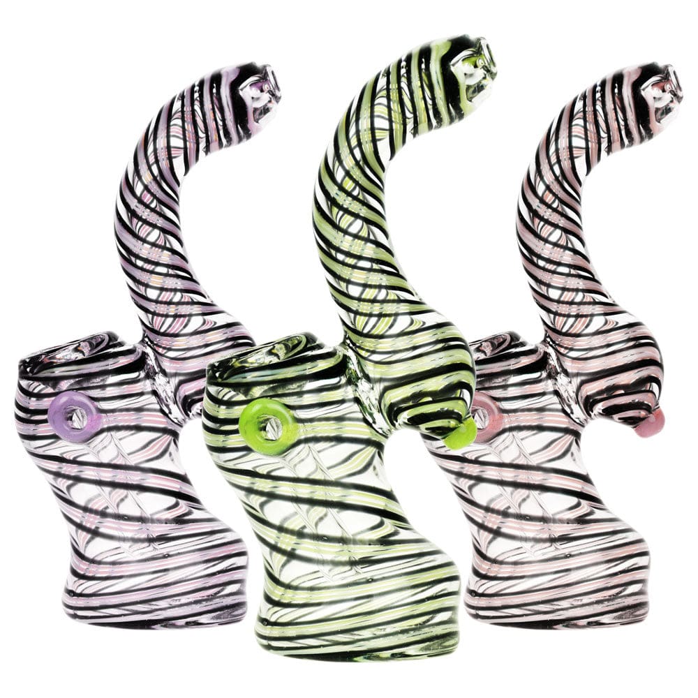 Front view of the 6-inch Black Swirl Bubbler with a swirling dark pattern against a plain white background.