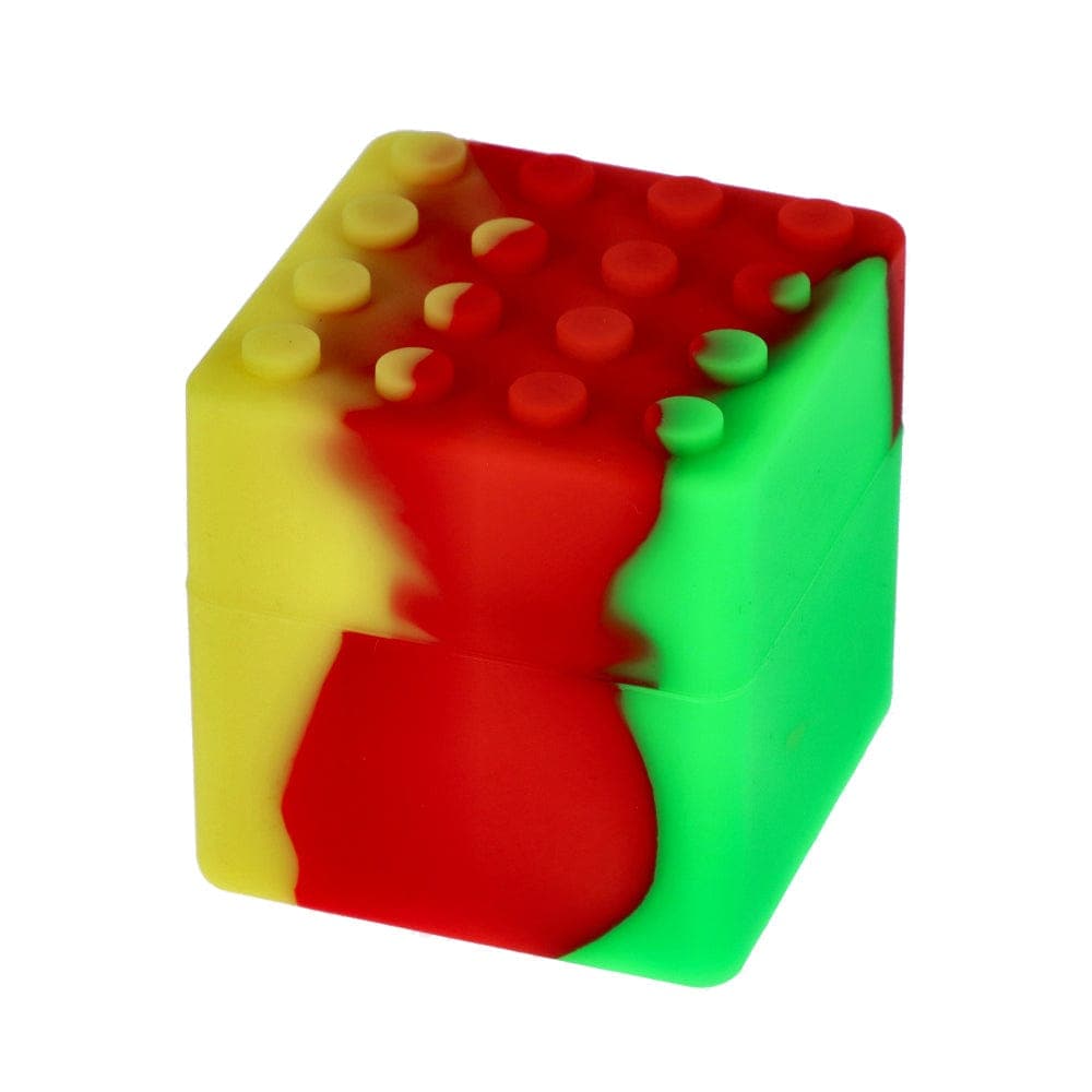 A slightly angled view of the Budder Buddy 60ml Silicone Container in a soft, colorful gradient.