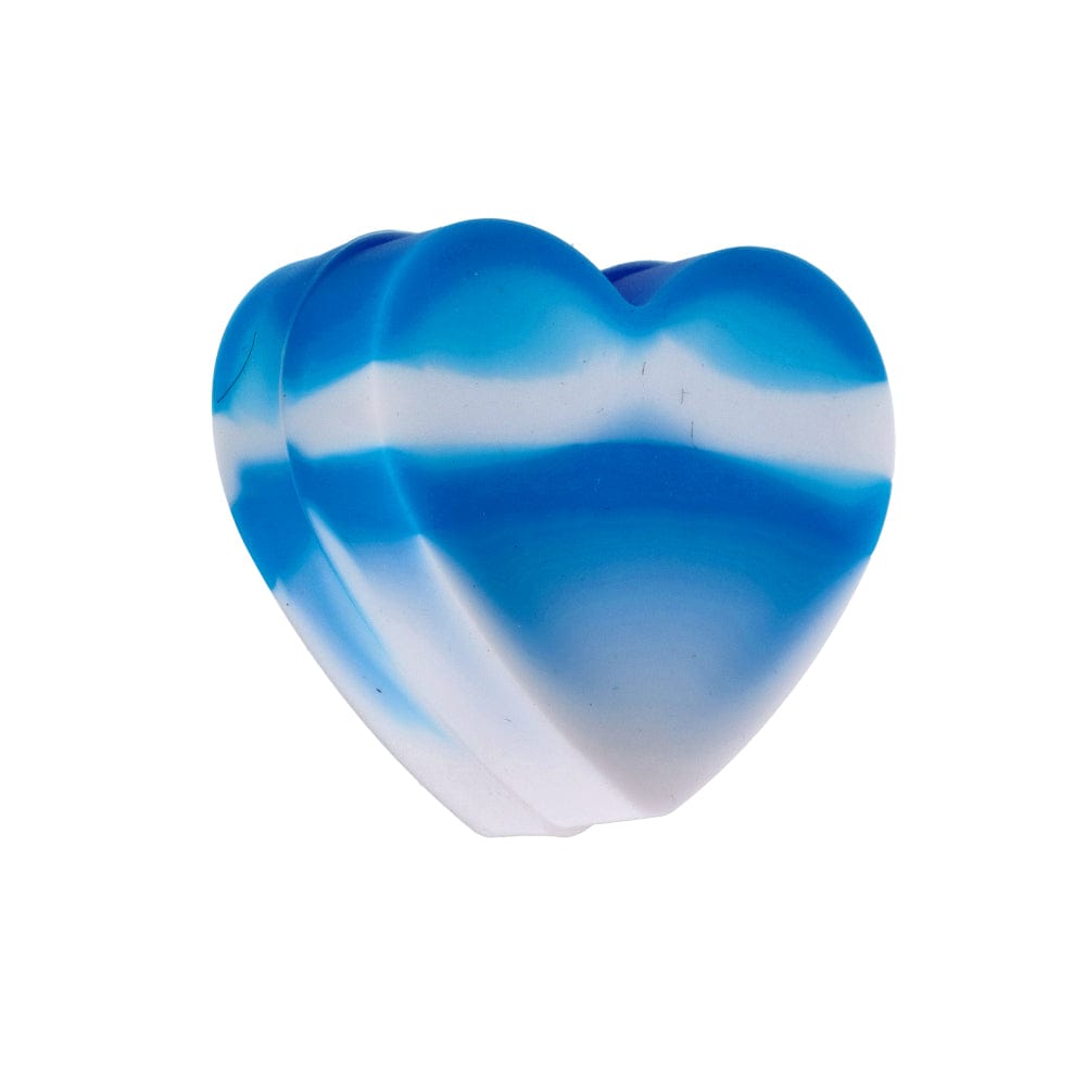 A slightly angled view of the Silicone Heart Container, showcasing its smooth, heart-shaped form against a plain white background.