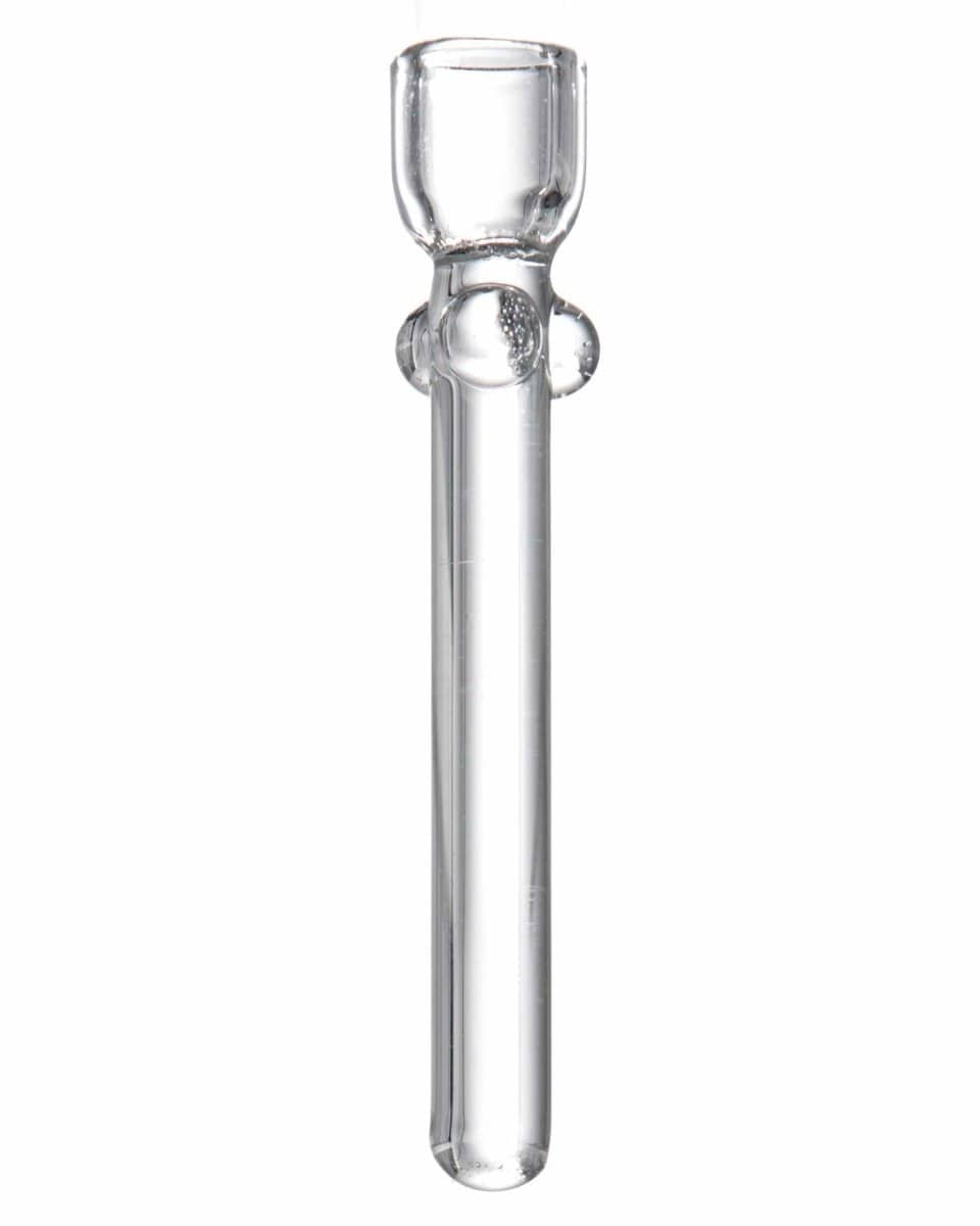 Front view of the Glass Nail, a clear, slender glass tip with a slightly flared end, set against a plain white background.