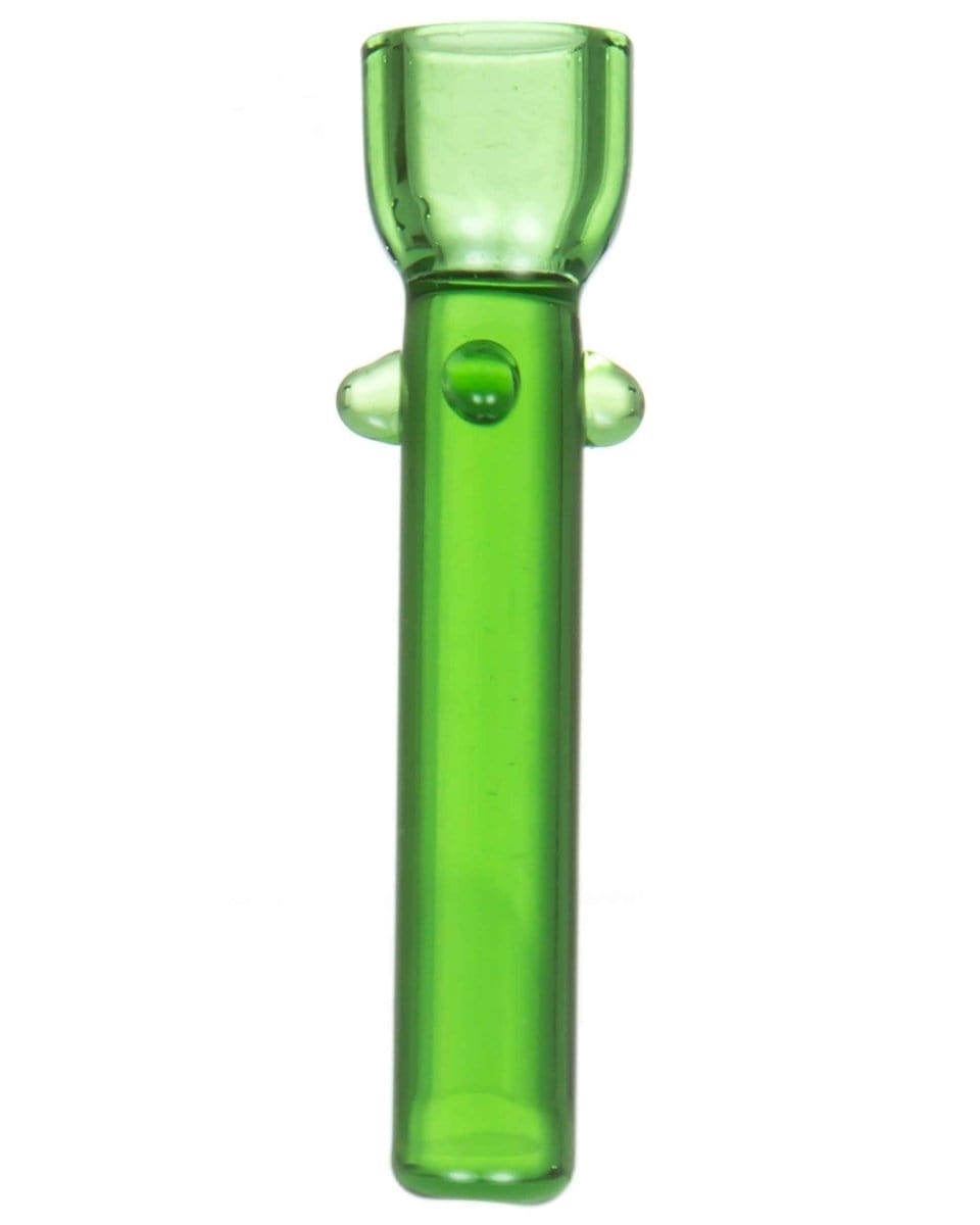 Front view of the Glass Nail, a clear glass nail with a simple cylindrical shape and rounded end.