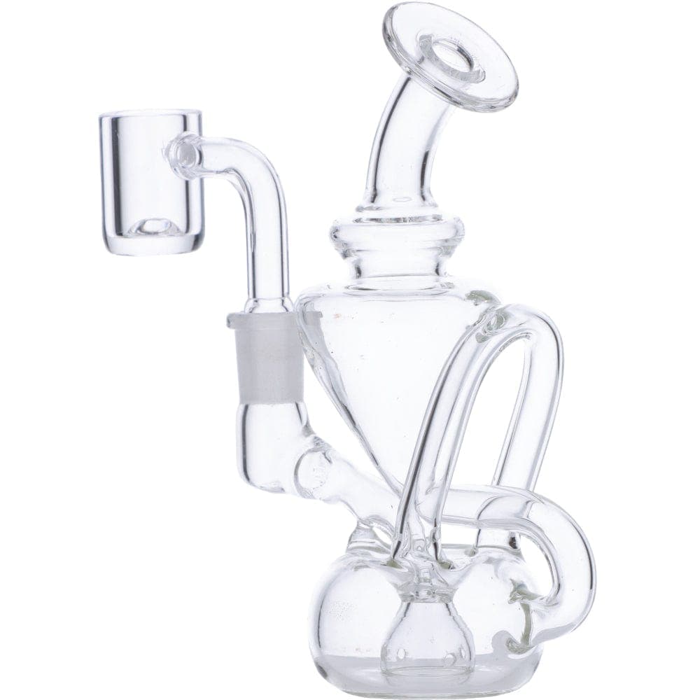 A front view of the 5" Dab Rig Water Pipe Mini, showing the clear glass rig with a curved neck and visible joint.