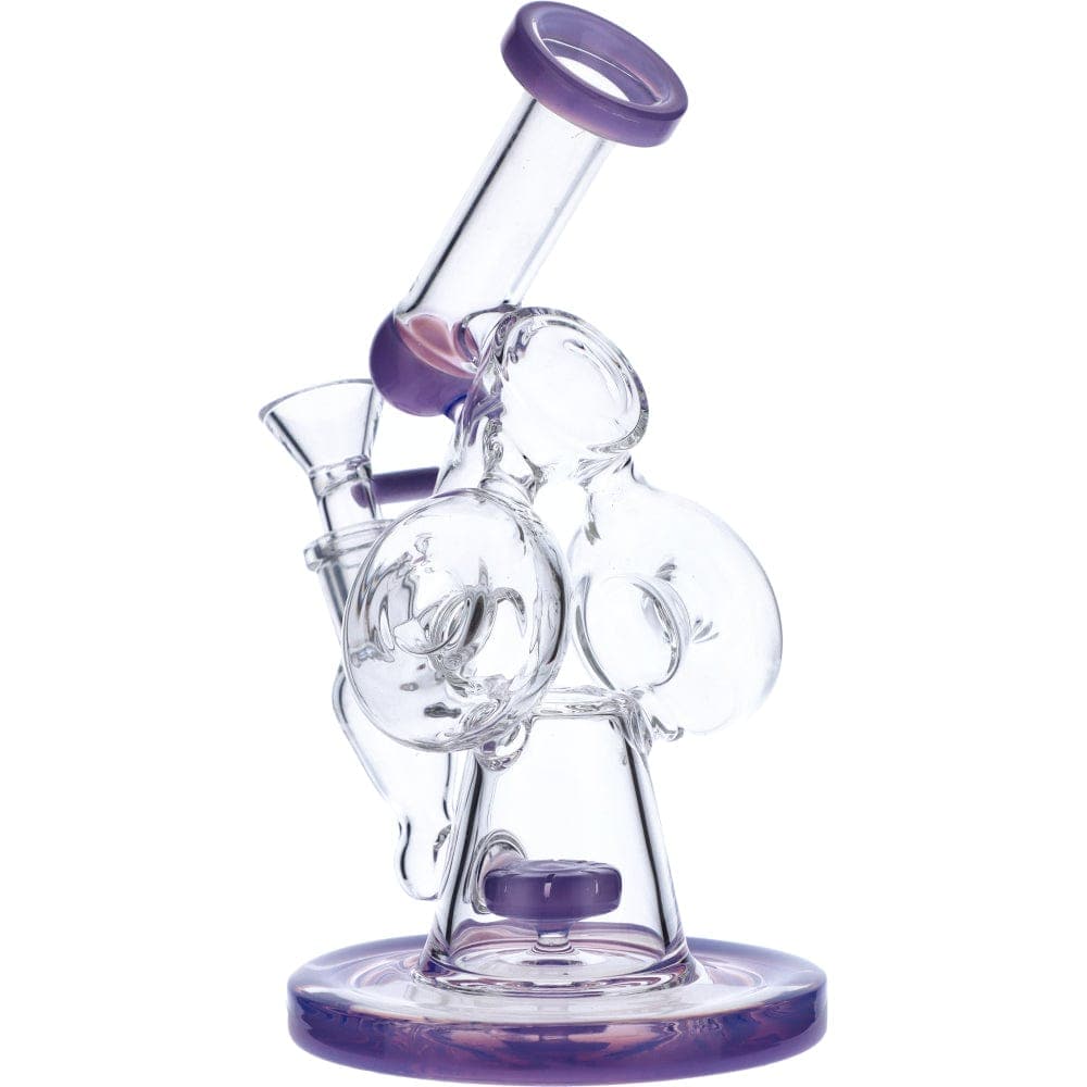Front view of the 7" Hourglass Base Water Pipe, featuring a clear glass base and curved neck against a plain white background.