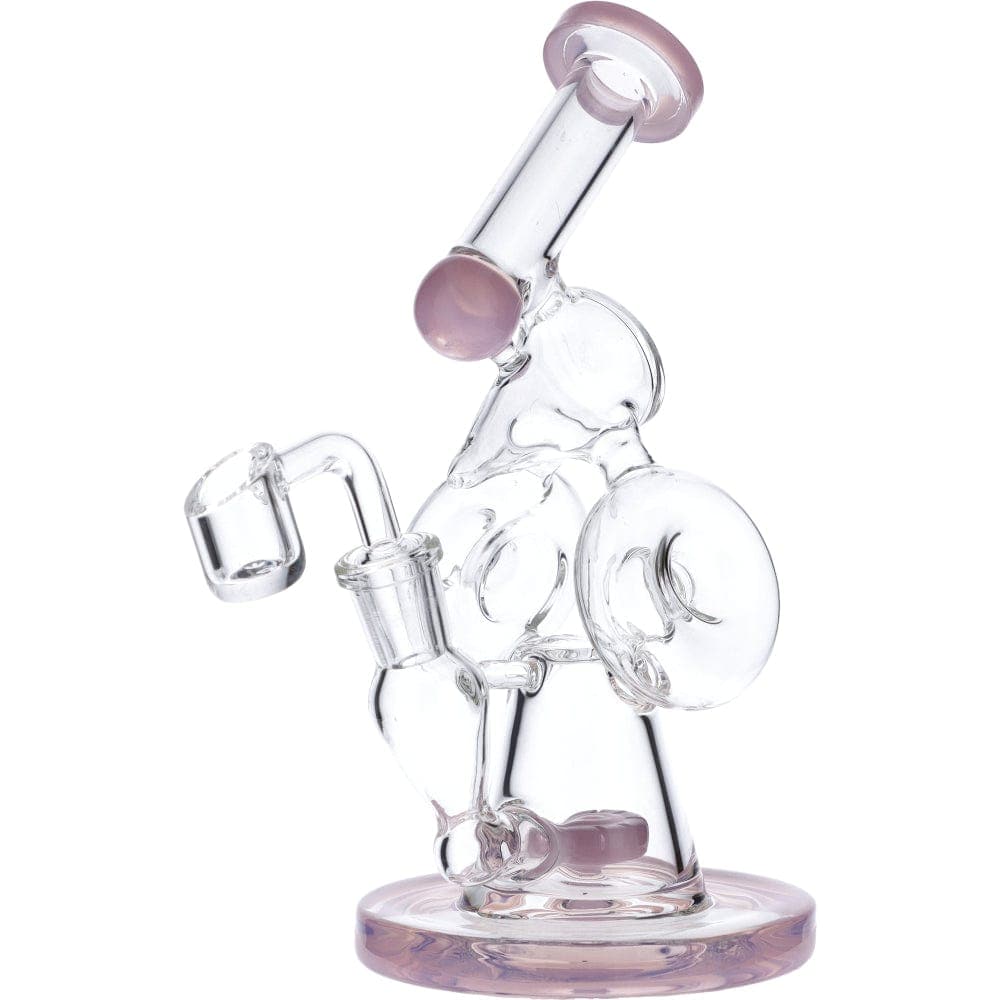 A three-quarter view of the 7" Hourglass Base Water Pipe, showcasing its curved neck and rounded base.