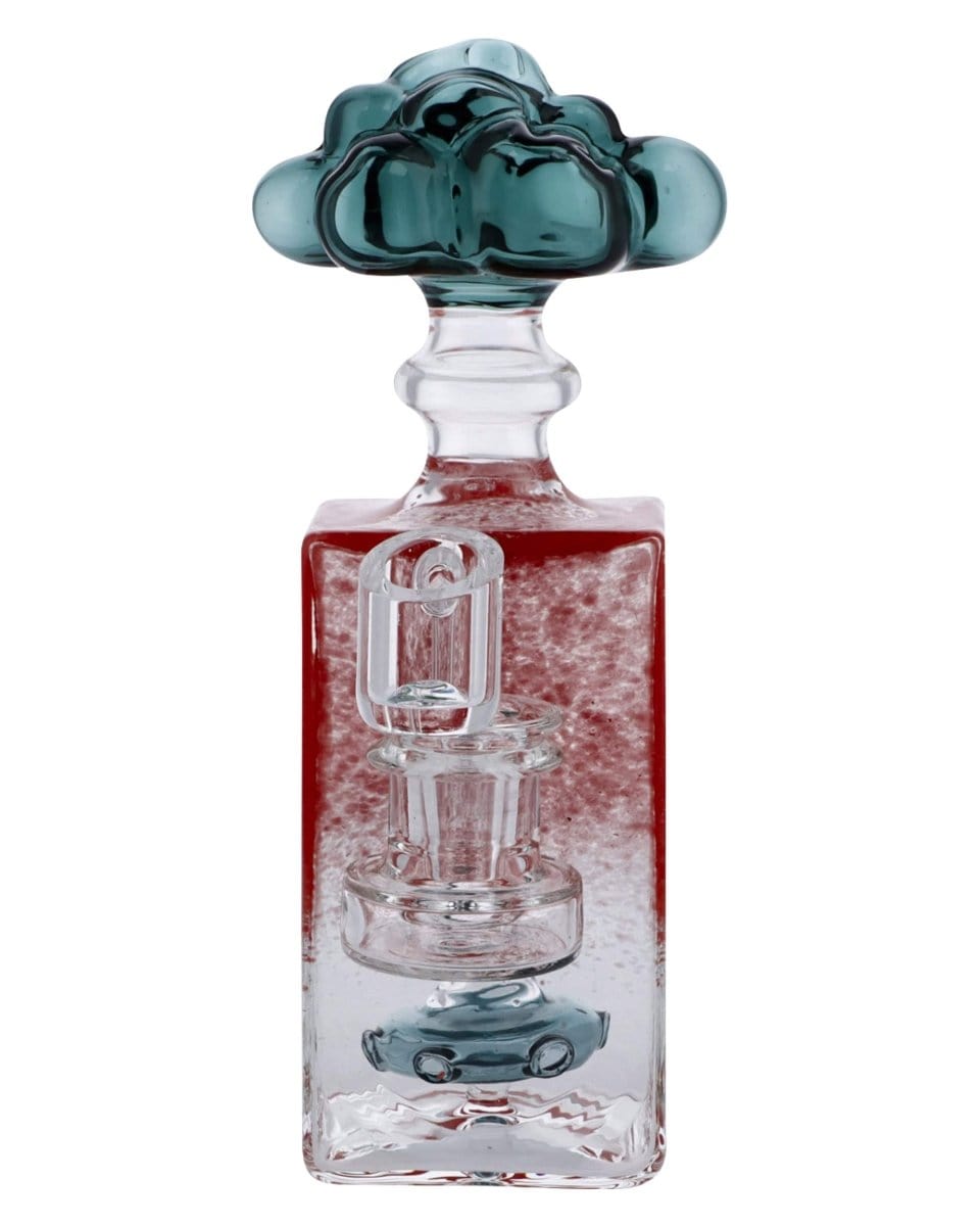 Daily High Club Dab Rig Red + Teal 7" Box Bubbler Rig