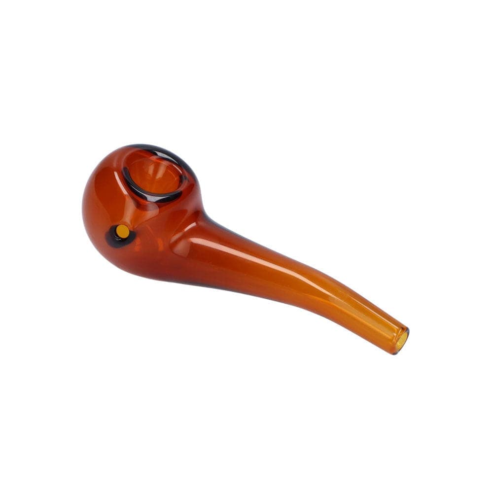 A side view of the 4-inch bent Everyday Essentials Spoon Pipe, showcasing its smooth, curved design in a neutral tone.