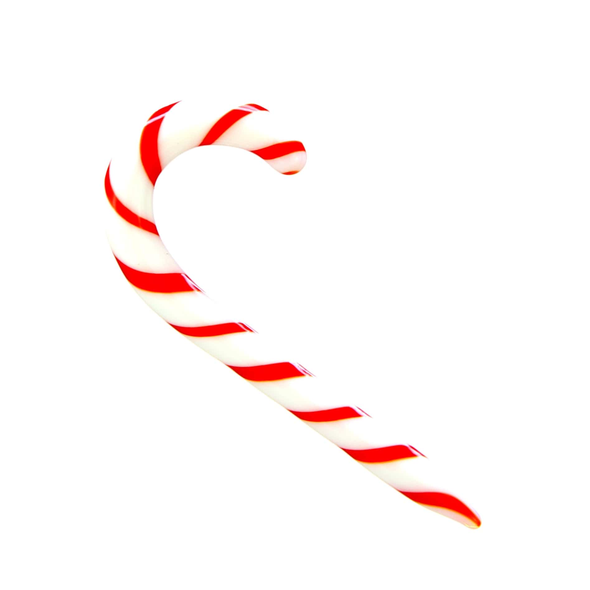 A close-up of the DHC Originals “Candy Cane” Dab Tool, showcasing its curved shape and glossy finish against a plain white background.