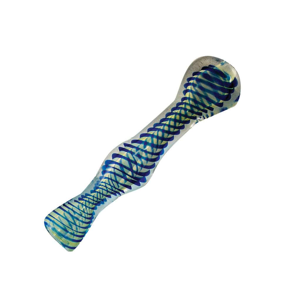 A close-up, angled view of the 4” Twisted Tobacco Taster with a smooth, twisted design in muted tones.