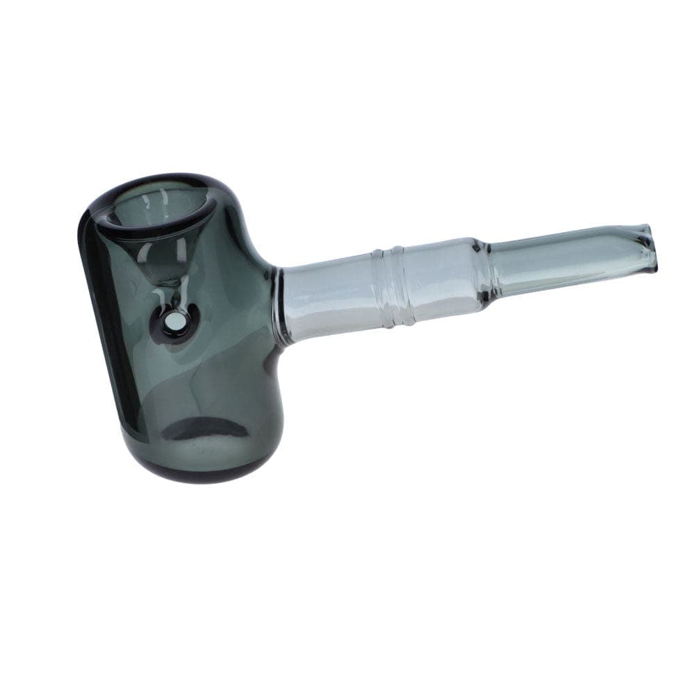 Front view of the Everyday Essentials 5" Sherlock Pipe, showcasing its curved bowl and smooth, dark glass finish.