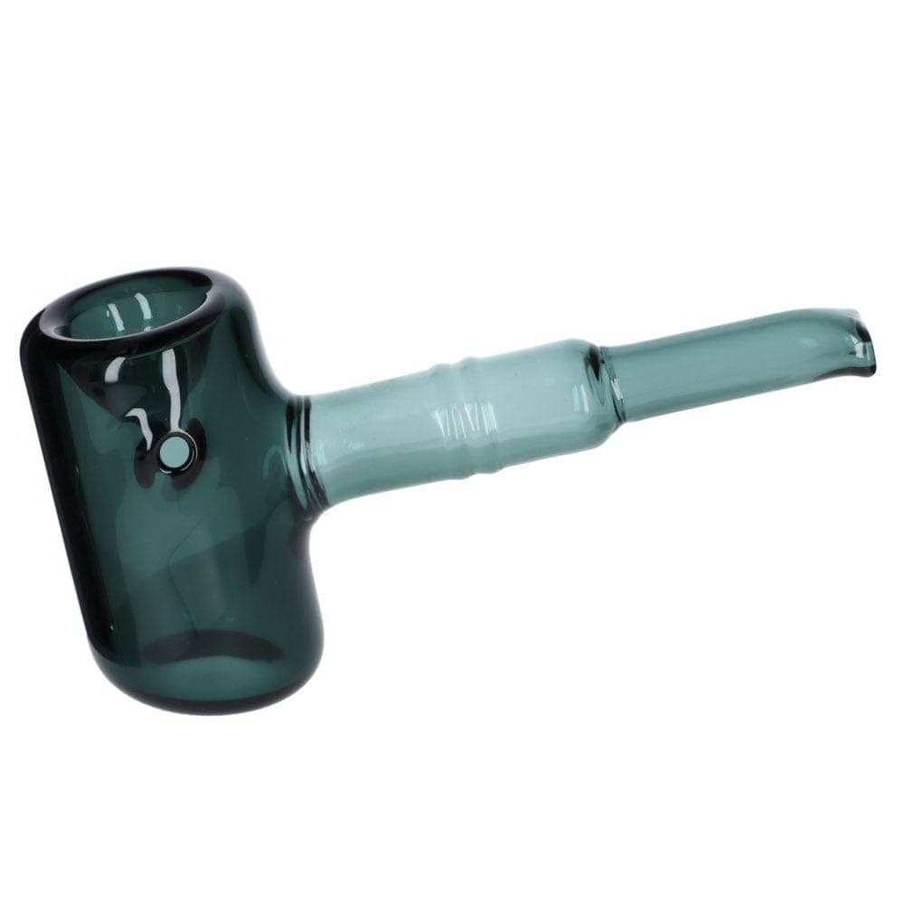 A side view of the Everyday Essentials 5" Sherlock Pipe, showcasing its curved bowl and smooth glass construction.